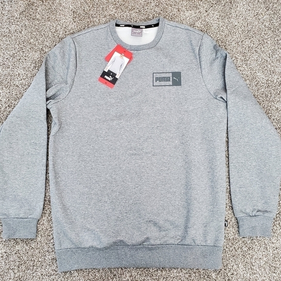 NEW Puma Mens Gray Sweatshirt with Tags Size Medium - Picture 1 of 9